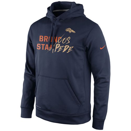 Denver Broncos Nike Gold Collection KO Pullover Performance Hoodie Navy - Click Image to Close